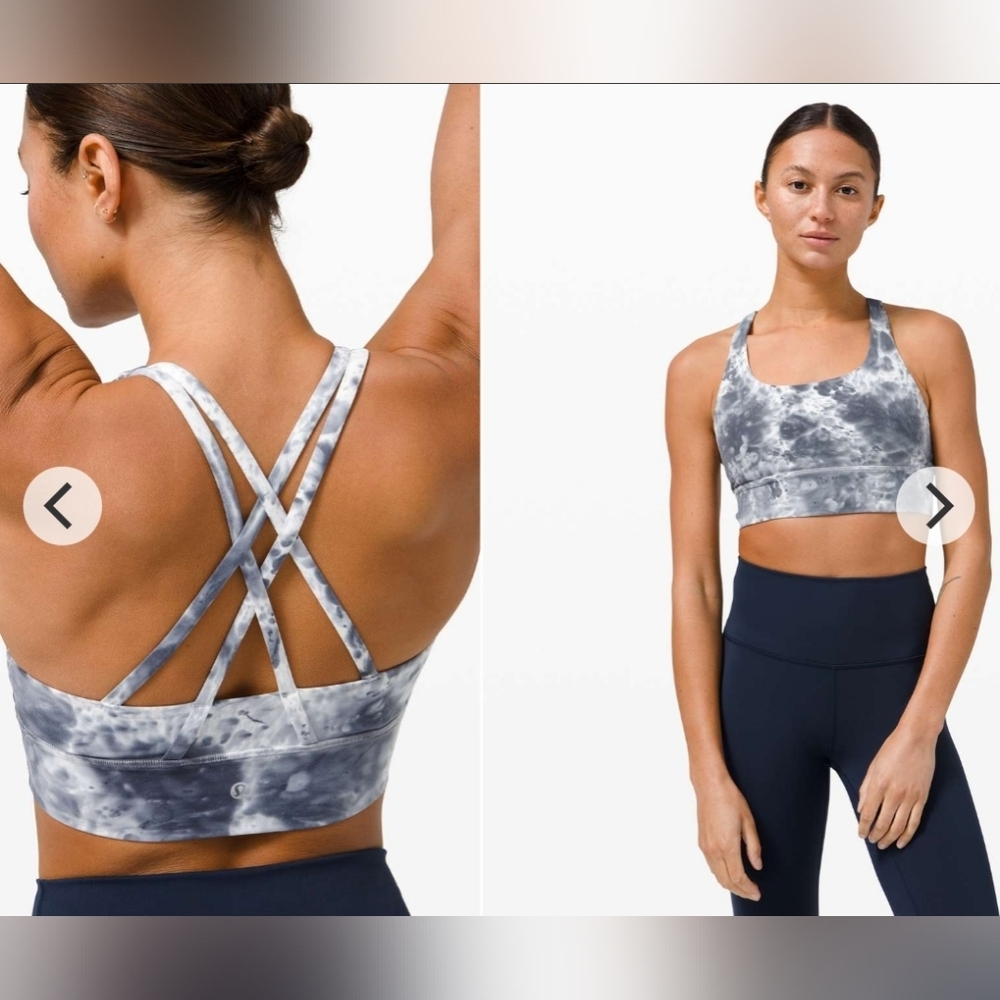 lululemon athletica Gray Tie-Dye Strappy Sports Bra